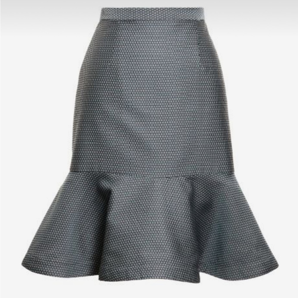 Open Ceremony Brocade High Waist Flounce Skirt in Blue, Size 2, NWT Preppy